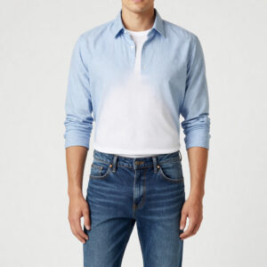 Women Blue & White Relaxed Striped Casual Shirt Tie-up